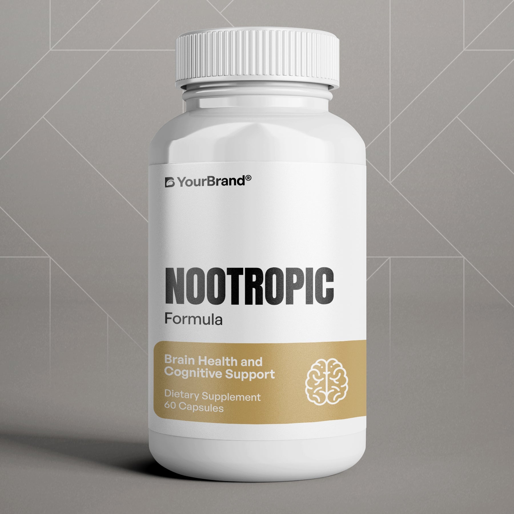 Nootropic Formula for enhanced focus, memory, and mental clarity with Bacopa & Ginkgo.