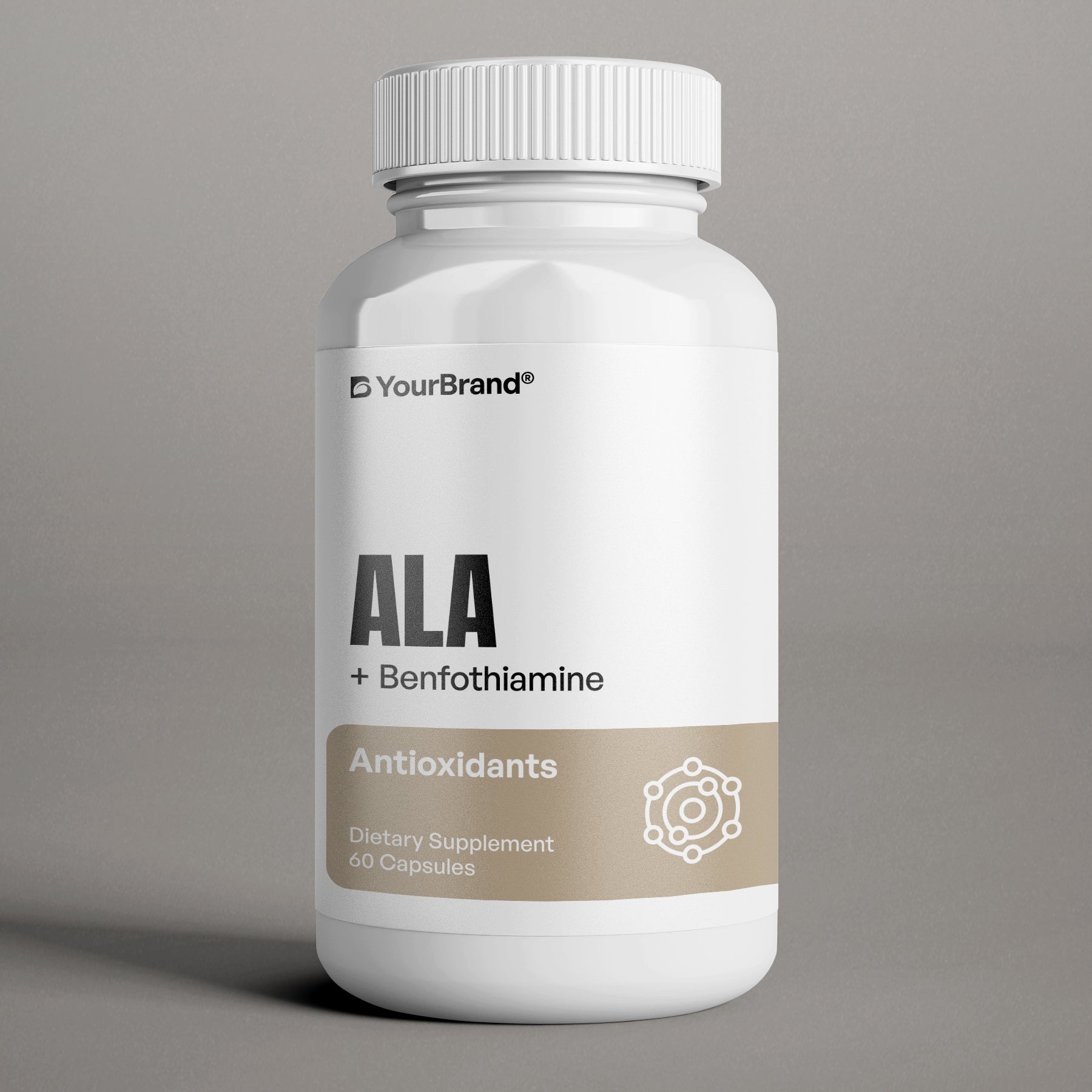 Private Label ALA + Benfotiamine Supplement for nerve health, metabolism, and antioxidants
