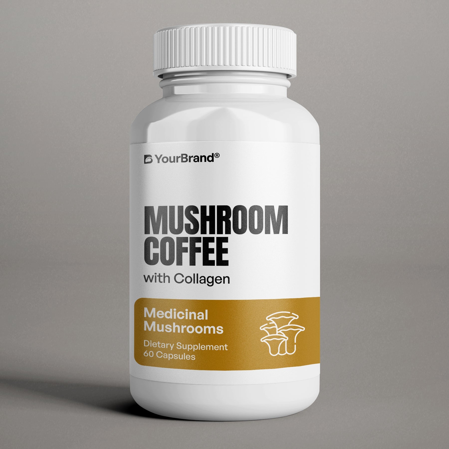 Private Label Mushroom Coffee with Collagen for energy, focus, and skin health support