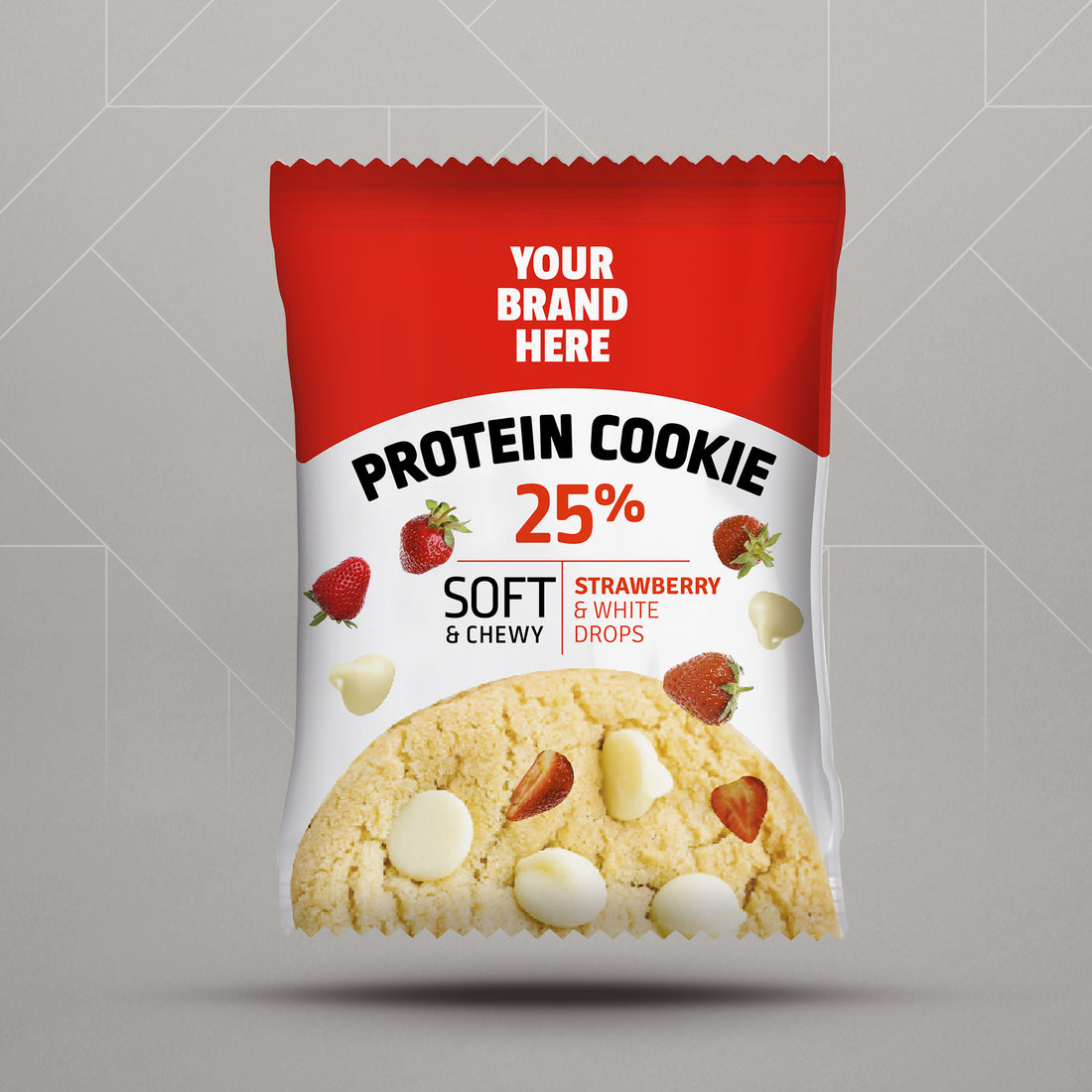 Fehérjés Puha Süti Eper &amp; Fehér Cseppek